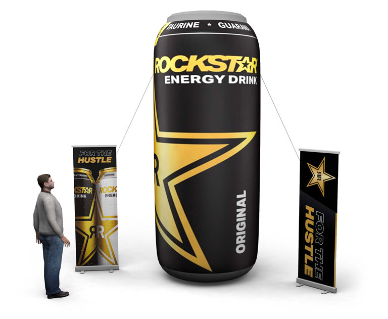 Branded promotional displays for events and outdoor marketing