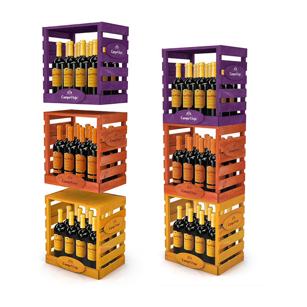 Custom wood box and crate display for Pernod Crates